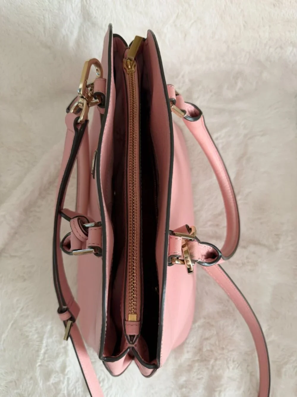 Tory Burch Robinson Open Dome Pink Leather Satchel Bag - Picture 14 of 16